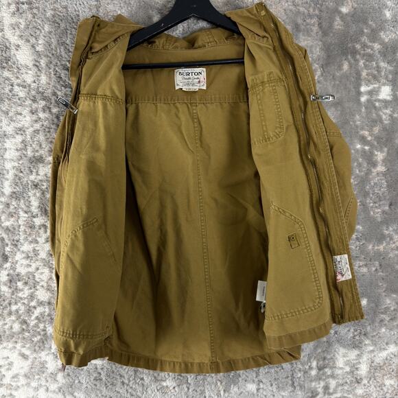 Burton Boys Size L Dryride Outdoor Hooded Button Jacket Brown Long Sleeve - Picture 2 of 8